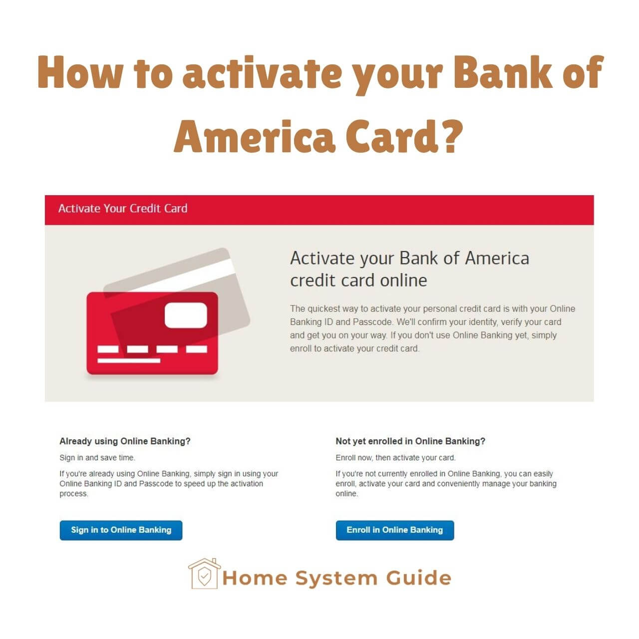 Activate Bank of America Card