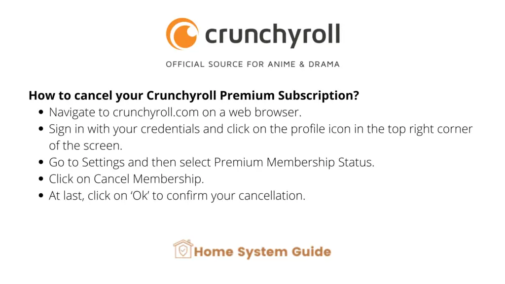 How to cancel your Crunchyroll Premium Subscription?